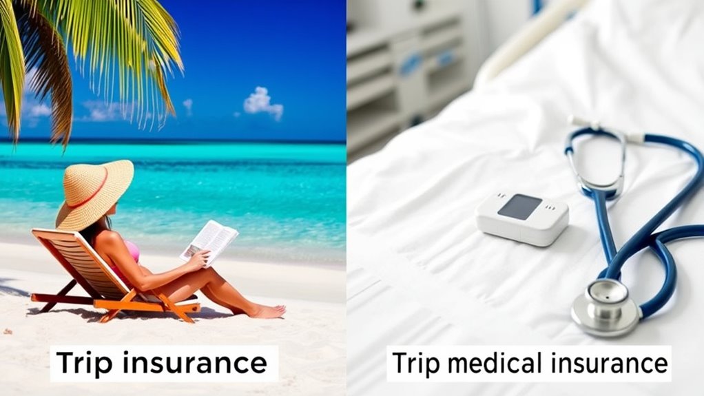 medical coverage versus trip insurance