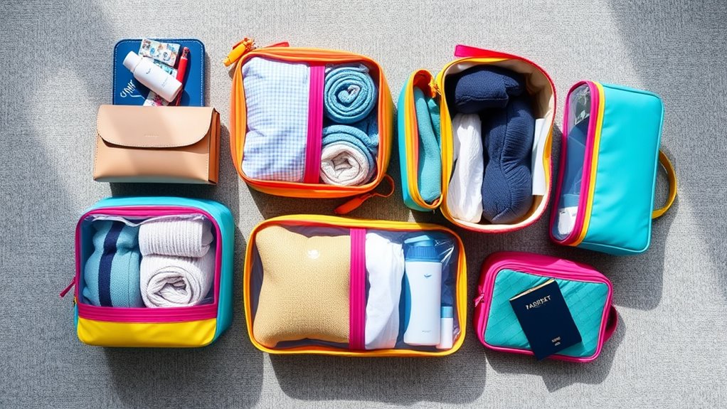 organized travel with packing cubes