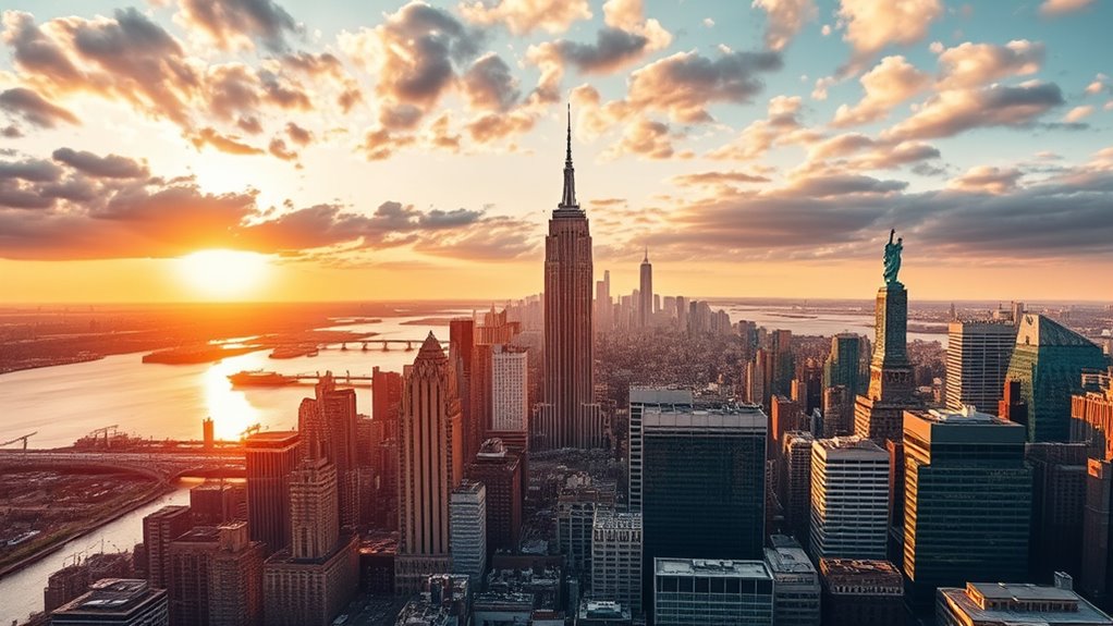 skyscrapers nightlife vibrant energy