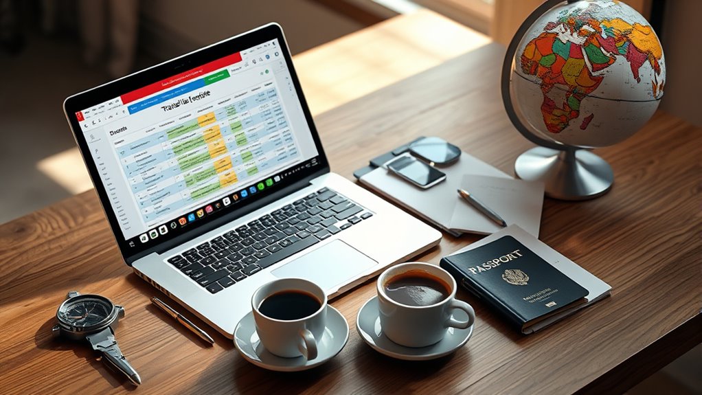 travel budget template creation