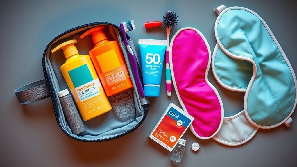 travel hygiene essentials packed